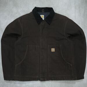 Vintage Carhartt J22 DKB Dark Brown Arctic Jacket Size Large